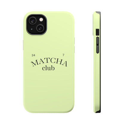 Magnetic IPhone Case, Matcha Coffee Lover, Impact-Resistant Case, Coffee Date Enthusiast, Matcha with Friends, Protective Phone Cover