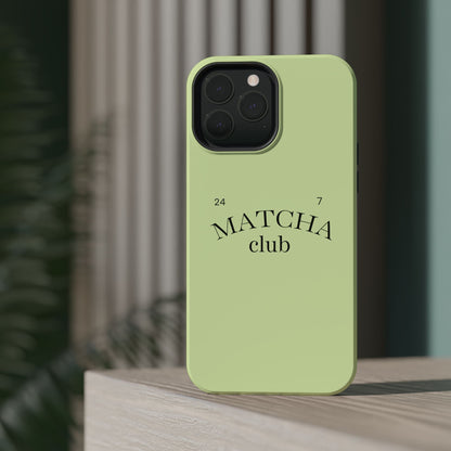 Magnetic IPhone Case, Matcha Coffee Lover, Impact-Resistant Case, Coffee Date Enthusiast, Matcha with Friends, Protective Phone Cover