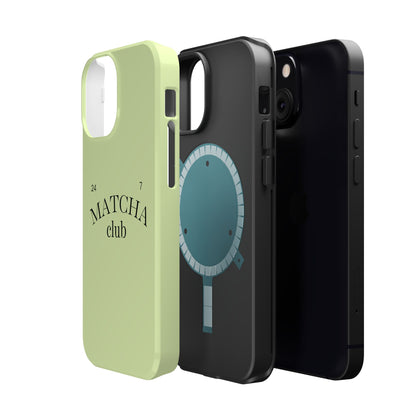 Magnetic IPhone Case, Matcha Coffee Lover, Impact-Resistant Case, Coffee Date Enthusiast, Matcha with Friends, Protective Phone Cover