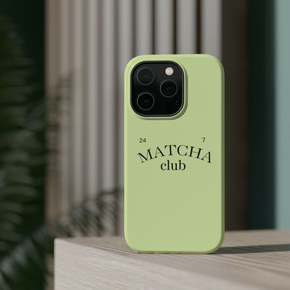 Magnetic IPhone Case, Matcha Coffee Lover, Impact-Resistant Case, Coffee Date Enthusiast, Matcha with Friends, Protective Phone Cover