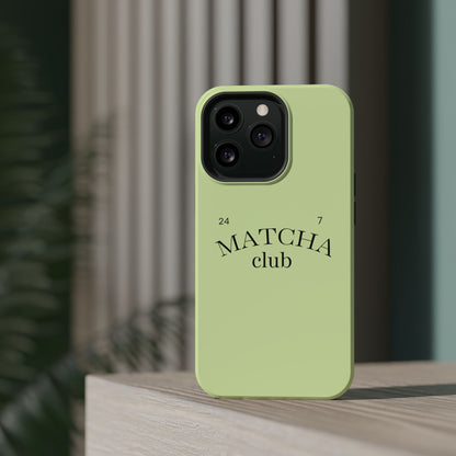 Magnetic IPhone Case, Matcha Coffee Lover, Impact-Resistant Case, Coffee Date Enthusiast, Matcha with Friends, Protective Phone Cover
