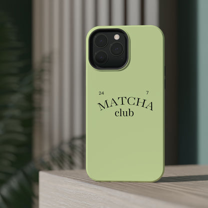 Magnetic IPhone Case, Matcha Coffee Lover, Impact-Resistant Case, Coffee Date Enthusiast, Matcha with Friends, Protective Phone Cover